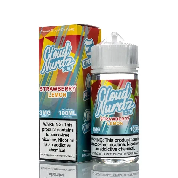 Cloud Nurdz E-Liquid – Strawberry Lemon Iced – 100ml