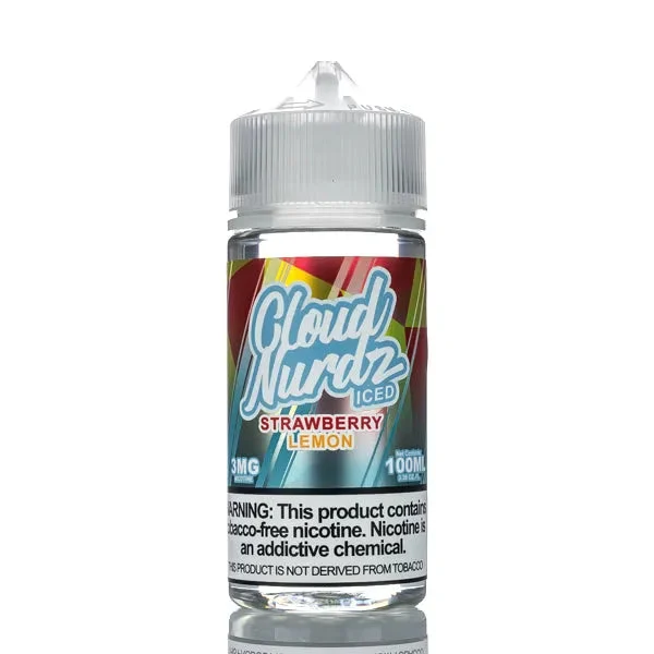 Cloud Nurdz E-Liquid – Strawberry Lemon Iced – 100ml - Image 2