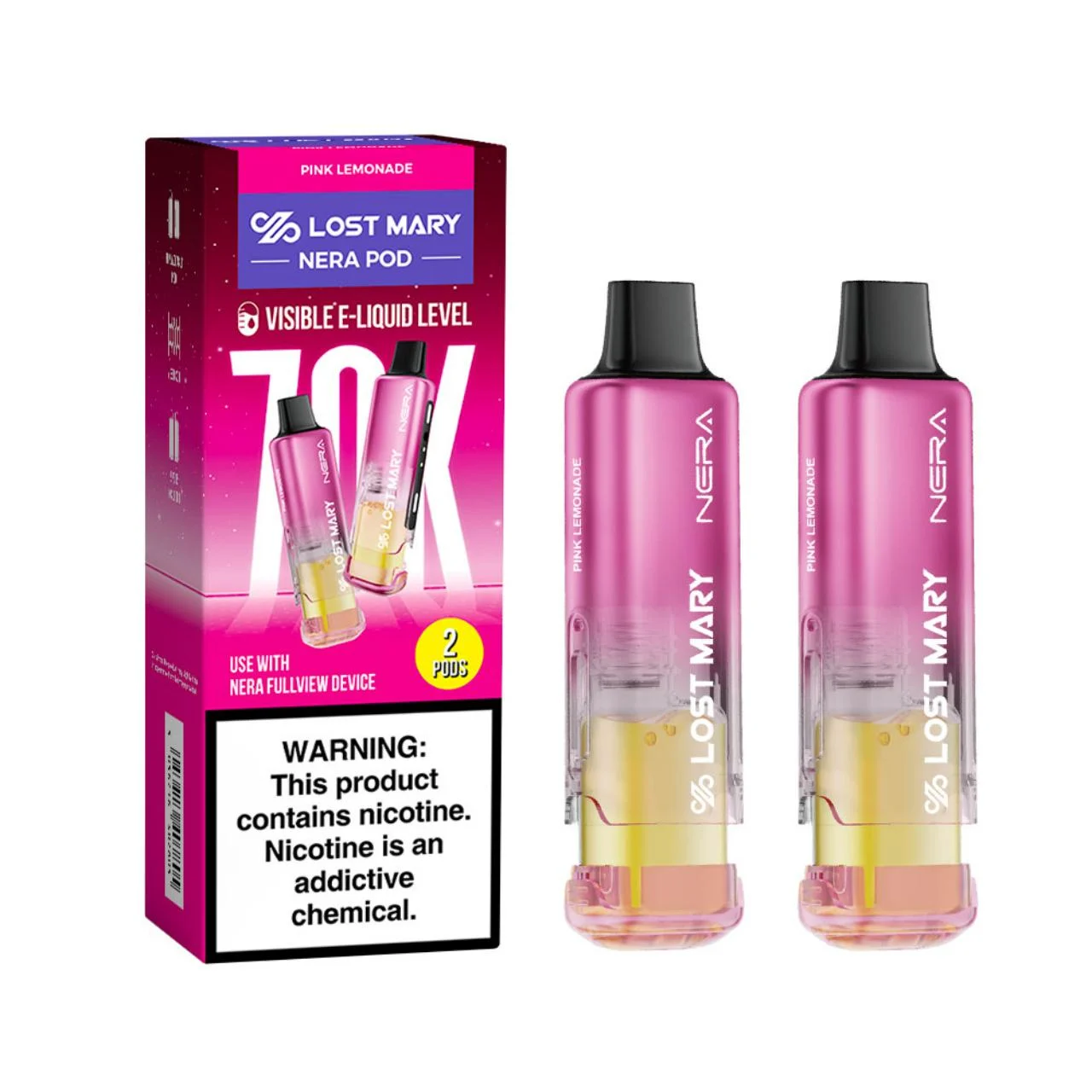 Lost Mary Nera Fullview Kit 70K Puff Replacement Pod Cartridge – 2PK - Image 2