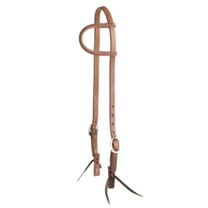 Oiled Hermann Oak Harness Leather Headstall with Tie Ends