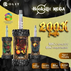 OLIT HookaLit MEGA 200K Puff Disposable E-Hookah – 200,000 Puffs