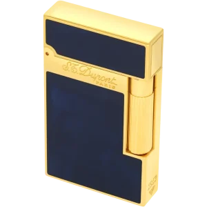 S.T. Dupont Ligne 2 Lighter – Blue Lacquer & Yellow Gold