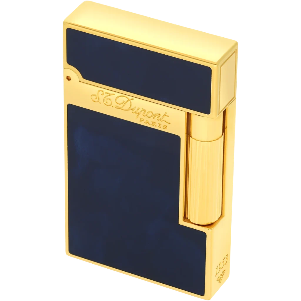 S.T. Dupont Ligne 2 Lighter – Blue Lacquer & Yellow Gold