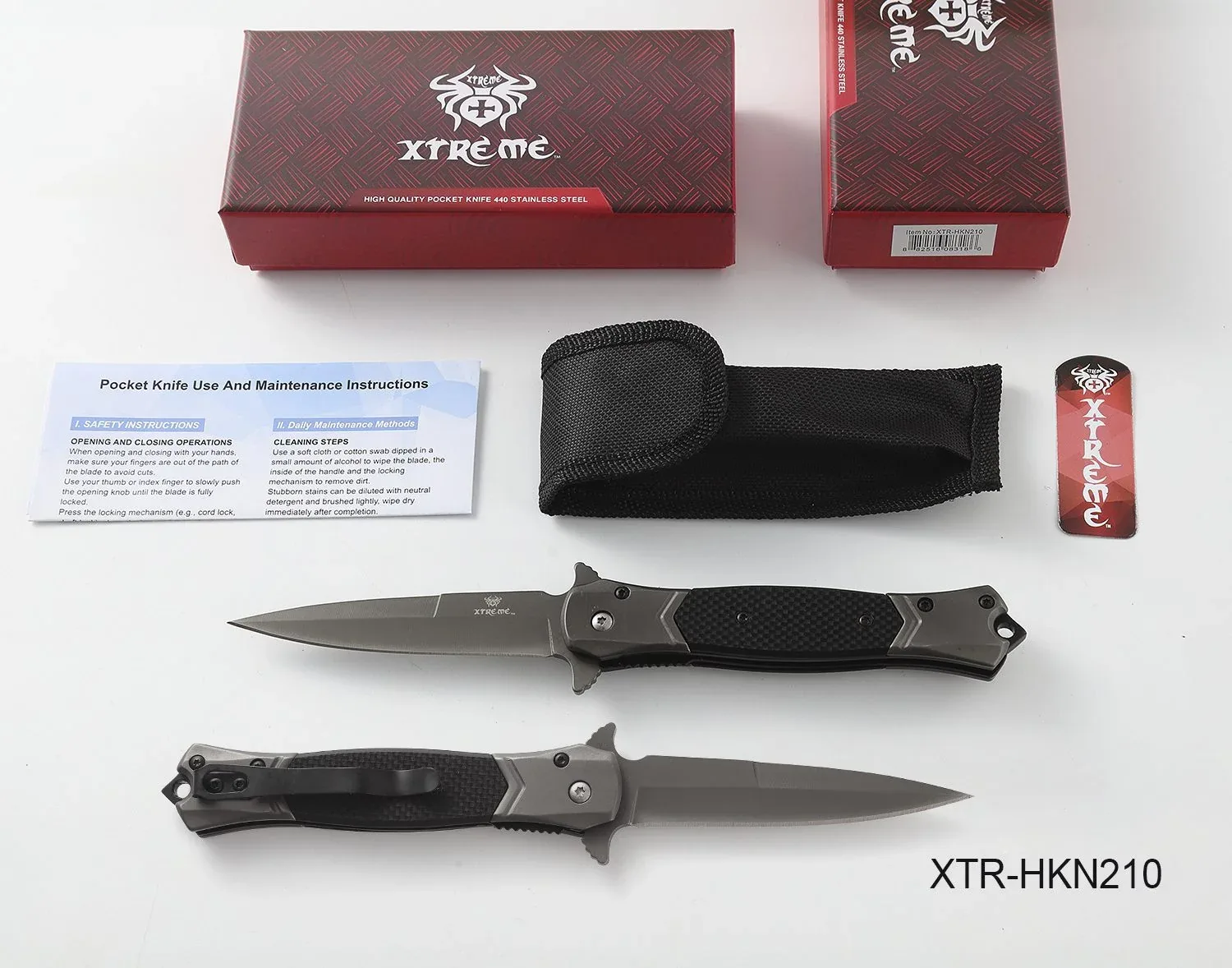 Xtreme - 8.86" Carbon Shadow Foldable Pocket Knife