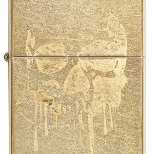 Zippo Lighter - Grunge Skull Gold Drip