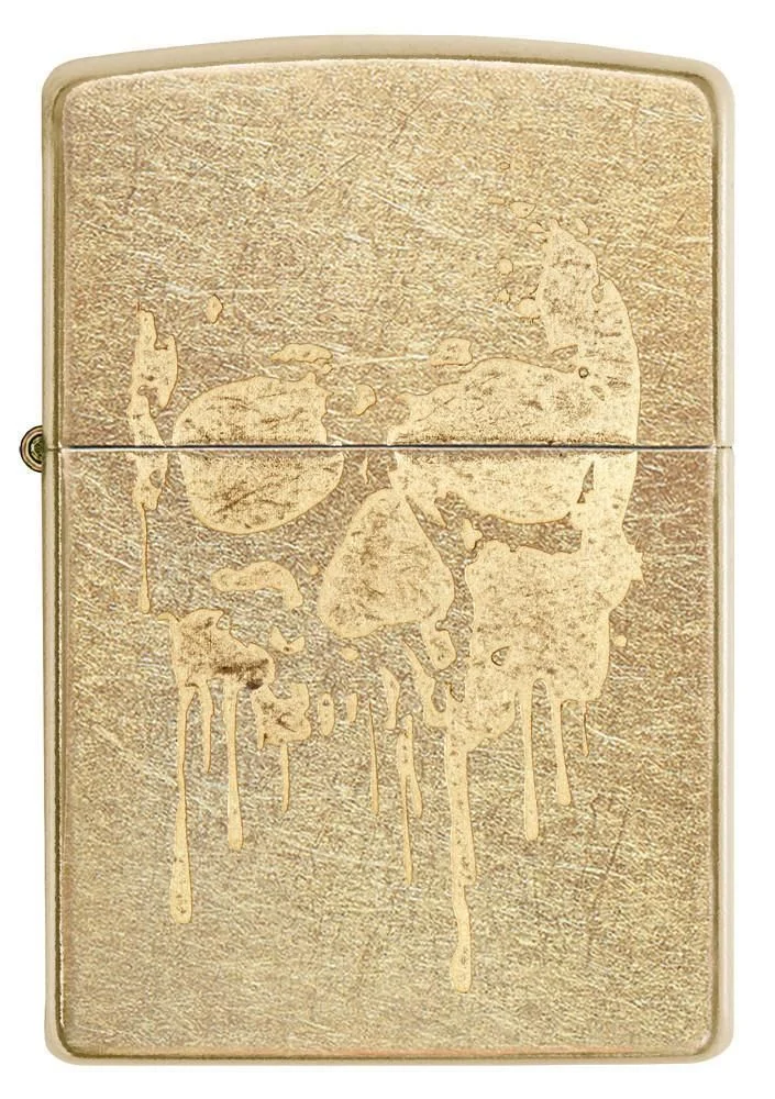 Zippo Lighter - Grunge Skull Gold Drip