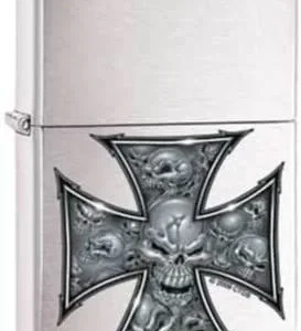 Zippo Lighter - Maltese Skulled Cross