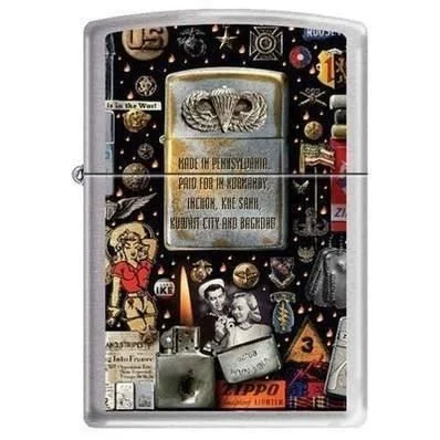 Zippo Lighter - Military Montage High Polished Chrome