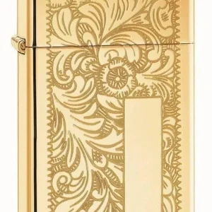 Zippo Lighter - Slim Venetian High Polish Brass